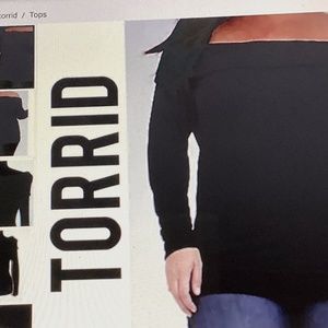 Torrid Folded Off the Shoulder Long Sleeve Knit Top